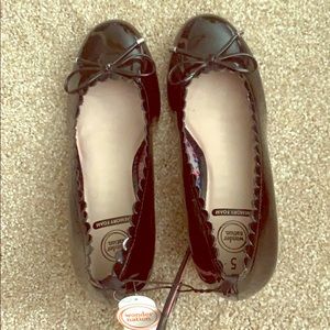Black patent leather shoes